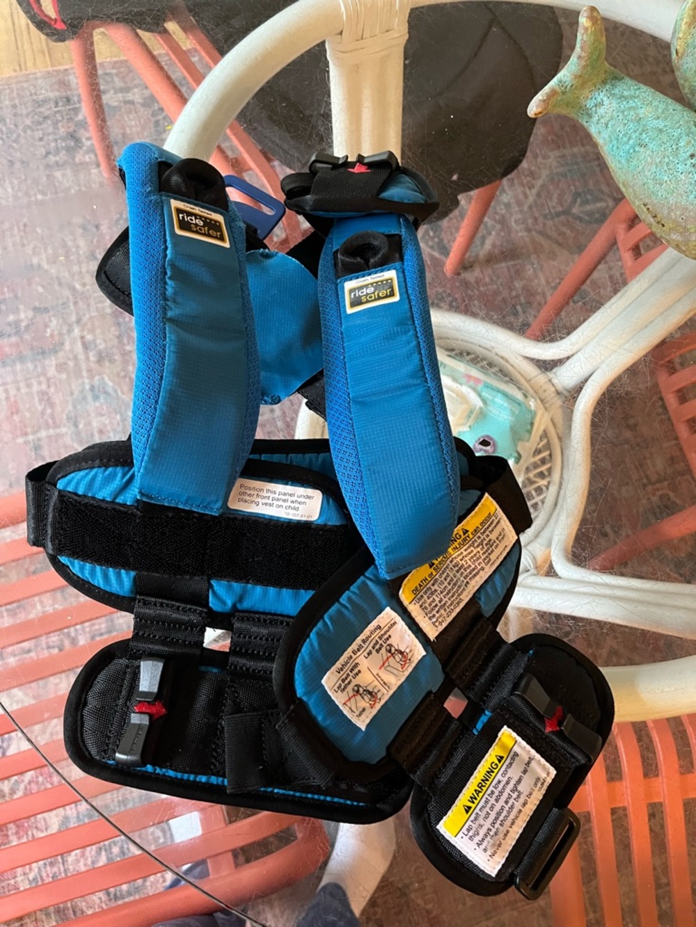 Blue Kids Safety Harness - Padded Adjustable Suspenders